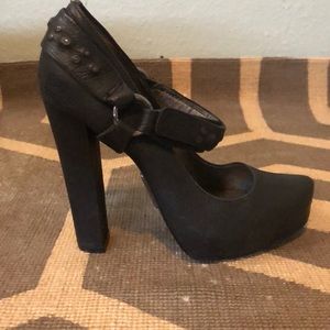 Miss Sixty Leather Black Block Heel